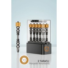 Creatividad Solutions 10’lu Çift Taraflı Manyetik Amortisörlü Yıldız Çelik Vidalama Uç Seti – 65MM Pz2 Endüstriyel  722690