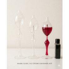 Lebron Malbel Glass - 3’lü Üfleme Cam Kandil Seti+Yağ