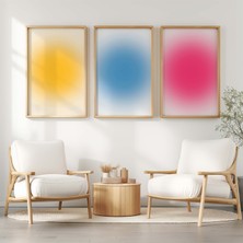 DES VU PRINT 3'lü Renkli Aura Temalı Poster, Aura Pinterest Temalı Çerçevesiz Poster Seti