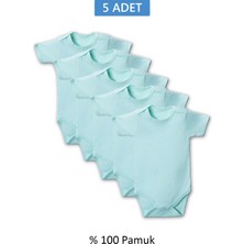 Marsilyan Yeşil Yarım Kol Body Zıbın 7-12 Yaş Çocuklar Için (5 Adet) Alttan Çıtçıtlı Özel Gereks