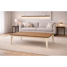 Fami Home | Maya Gold Detaylı Modern Orta Sehpa Ahşap Salon Sehpası