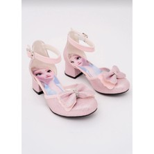 SGF Kids Pembe Çocuk Karakterli Topuklu Abiye Ayakabı