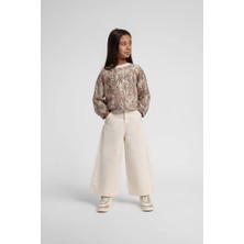 Escabel Kız Çocuk Geniş Paça Pantolon 25100 Krem