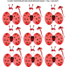 TeknoKapsül Uğur Böceği Kostüm Seti - Kanat Taç Asa 3 Parça 12 Adet