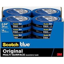 Indispensablely Scotchblue Orijinal Çok Yüzeyli Boyacı Bandı 2090-24EC, 2,4 cm x 60 Yd, 24 Rulo