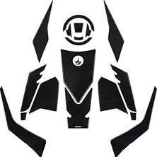 Indispensablely 19 Parça Cf 250 Nk 2023 ile Uyumlu Kaydırmaz Tank Pad – 6d Karbon | Çizilmeye Karşı Kalkan, Motosik