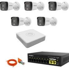Hikvision 5'li 2MP Ip Set Gece Renkli Görüşlü