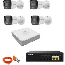 Hikvision  4'lü 2MP Ip Set Gece Renkli Görüşlü
