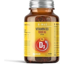 Indispensablely D-Max D3K2 + C Vitamini 30 Softjel Kapsül