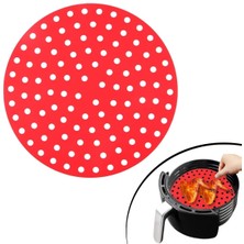 Epilons Uravas Store® Siyah Isıya Dayanıklı Yıkanılabilir Silikon Fırın Airfryer Yuvarlak Model Pişirme