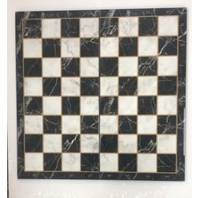 Lebron Katlanır Ahşap Satranç Tahtası - Mermer Desenli (43X43 Cm)