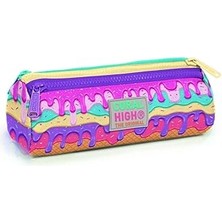 Indispensablely Coral High Pembe Dondurma Üç Bölmeli Kalem Çantası - Kız Çocuk