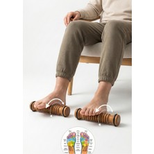 Feyza Design Doğal Ahşap Ayak Masaj Aleti 2'li Set, Refleksoloji ve Taban Rahatlığı