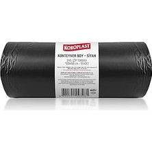 Indispensablely Koroplast Konteyner Boy Torbası Siyah 10’lu 120X150 Cm, Yırtılmaya Dayanıklı, Konteyner Boy