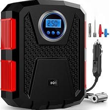 Indispensablely Araç Çakmaklık Uyumlu 100W Kablolu LED Işıklı Araç Motor Bisiklet Top Vs. Lastik Şişirme Hava Kompr