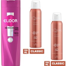 Elidor Saç Bakım Şampuanı Saç Dökülmelerine Karşı 400 ml + Equal Kadın Deodorant 150 ml 2 Adet