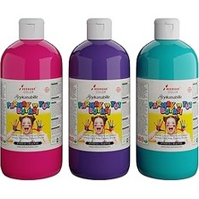 Indispensablely Red Mor, Fuşya, Turkuaz Parmak Boyası 3'lü Set 3X500 gr