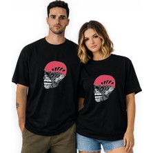 Kidilia Kuru Kafa Tırmanış Görselli Unisex Bisiklet Yaka Tasarım Tshirt - Beden: Lrenk: Siyah