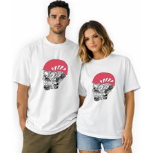 Kidilia Kuru Kafa Tırmanış Görselli Unisex Bisiklet Yaka Tasarım Tshirt - Beden: Xlrenk: Beyaz