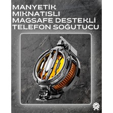 Buyx LED Işıklı Telefon Soğutucu | Ultra Sessiz Fan | Mıknatıslı ve Aparatlı Bağ - BU002T-7GHAF