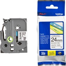 Ronanna Brother TZE-251 24 mm Beyaz Üzeri Siyah Laminasyonlu Etiket