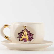 Bsk Ceramics Handmade Harfli Lotus Çay Fincanı Inner Peace A Harfi