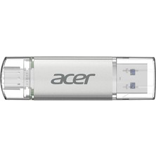 Ronanna Acer 128GB USB 3.2 UT300-128GB Usb-A+Usb-C Çift Taraflı Metal Flash Bellek