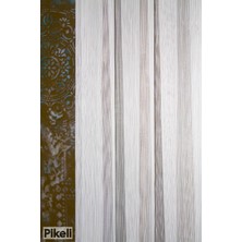 Pikeli -Inci Şeffaf Simli Çizgili Tül Perde – Işıltılı, Ferah ve Zarif Doku - 1x3 Sık Pile - Hazır Dikim