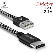 Buyx Dux Ducıs USB Type C Kopmaz Yırtılmaz USB Kablo Hızlı Şarj 1 METRE-(5775) - BU002T-7FMXP4