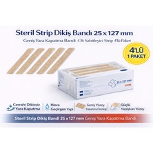 Ronanna Steril Strip Dikiş Bandı 25 x 127 mm Geniş Yara Kapatma Bandı Cilt Sabitleyici Strip 4’lü Paket