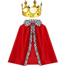 Store Mania Ieg™ Kral Kostüm Pelerini ve Altın Renk Kral Tacı Çocuk Boy 90 cm ()