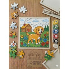 Hobi Universe Çocuklar Için Kendin Yap (Dıy) Ahşap Köpek Boyama Seti - Montessori Eğitici Hobi Boyama Seti