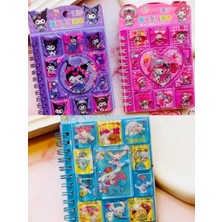 ÖZ OFİS Kuromi My Melody Cinnamoroll 3D Sulu Kapak 8 Sayfa Sticker 30 Sayfa Not Defteri -Anahtarlık Hediyeli