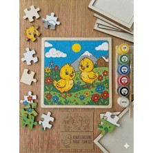 Hobi Universe Çocuklar Için Kendin Yap (Dıy) Ahşap Civciv Boyama Seti - Montessori Eğitici Hobi Boyama Seti