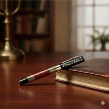 C&On Design Kişiye Özel Isim Yazılı Lüks Roller Kalem - Altın Detaylı Bordo Gövde & Özel Hediye Kutulu