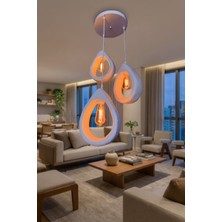 G-Light Damla Terra 3’lü Sarkıt Avize – Beton Görünümlü Modern Bohem Tasarım