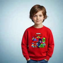 Efendioğlu Design Sweatshirt Brawl Stars Baskılı Pamuklu Çocuk Sweatshirt