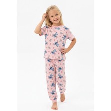 Isobel Isob Pembe Stittcch Desenli %100 Pamuk Kız Çocuk Pijama Takımı 3-12 Yaş 91001-91201