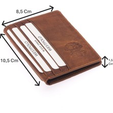 Westpolo Hakiki Eskitme Deri Kağıt Para Bölmeli Patlı Unisex Cüzdan - G2 Taba