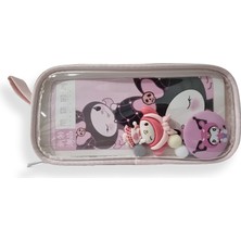Gökyüzü Işığı Kuromi ve My Melody Şeffaf Bölmeli Kalemlik