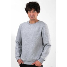 Etifa Tekstil Unisex Pamuklu Soft Sweatshirt Rahat Kalıp Nefes Alabilen Günlük Spor Casual Sweatshirt Grimelanj
