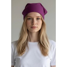 Etifa Tekstil Üçgen Bandana Fular Bone Mutfak ve Aşçı Bone Likralı Soft Mor