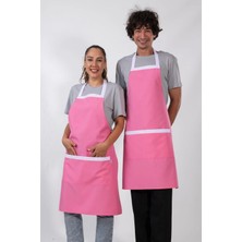 Etifa Tekstil Teos Model Mutfak Önlüğü Leke Tutmaz Profesyonel Aşçı ve Şef Önlüğü Pembe