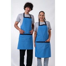 Etifa Tekstil Teos Model Mutfak Önlüğü Leke Tutmaz Profesyonel Aşçı ve Şef Önlüğü Mavi