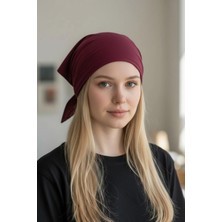Etifa Tekstil Üçgen Bandana Fular Bone Mutfak ve Aşçı Bone Likralı Soft Bordo