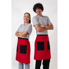 Etifa Tekstil Gloria Model Mutfak Önlüğü Leke Tutmaz Profesyonel Aşçı ve Şef Önlüğü Kırmızı