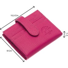 Westpolo Hakiki Deri Kağıt Para ve Bol Kart Bölmeli Patlı Unisex Cüzdan - Fuşya