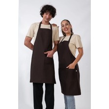 Etifa Tekstil Thira Model Mutfak Önlüğü Leke Tutmaz Profesyonel Aşçı ve Şef Önlüğü Kahverengi