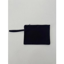 Etifa Tekstil Kanvas Clutch Çanta Astarlı Dayanıklı Fermuarlı Günlük Kullanım Kadın El Çantası Organizer Çanta Siyah