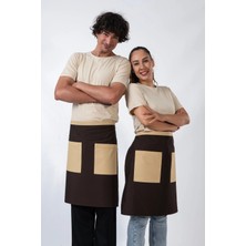 Etifa Tekstil Gloria Model Mutfak Önlüğü Leke Tutmaz Profesyonel Aşçı ve Şef Önlüğü Kahverengi